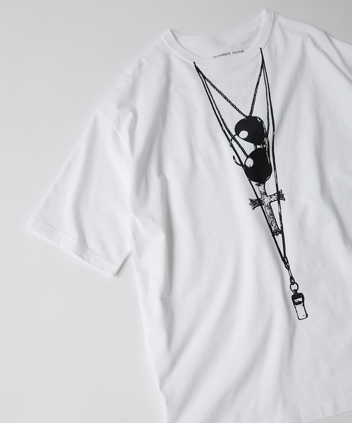 NUMBER (N)INE(ナンバーナイン)の「SUNGLASSES OVER T-SHIRT(Tシャツ/カットソー・メンズ・ホワイト/ブラック・2/4/3)」の7枚目の写真