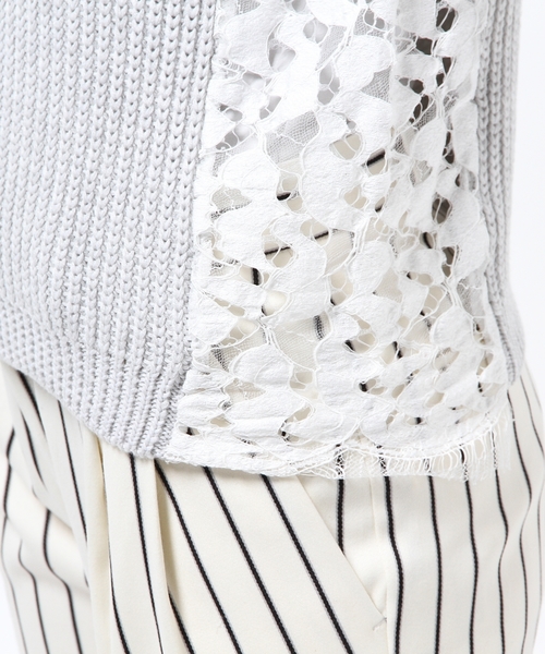 CROON A SONG（クルーンアソング）の「レースコンビニットベスト（ベスト・レディース・ホワイト/グレー・38）」の4枚目の写真