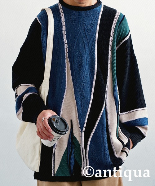 antiqua(アンティカ)の「配色デザインニット(ニット/セーター・レディース・ブラック系その他・FREE)」の21枚目の写真