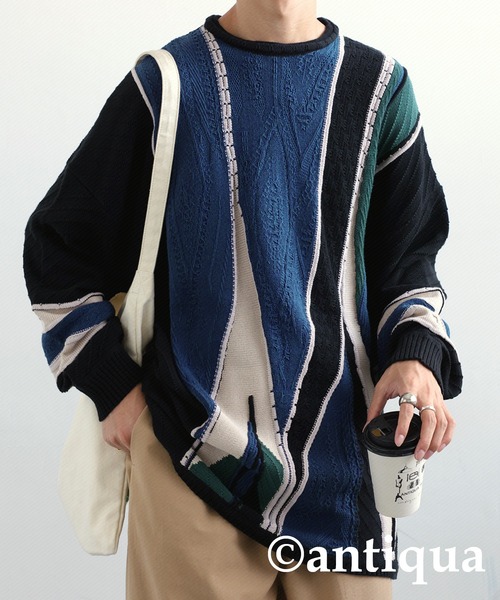 antiqua(アンティカ)の「配色デザインニット(ニット/セーター・レディース・ブラック系その他・FREE)」の22枚目の写真