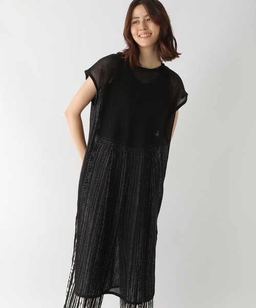 LEPSIM(レプシィム)の「メッシュノースリワンピース 352800(ワンピース・レディース・ブラック/ブラウン/オフホワイト・FREE)」の2枚目の写真