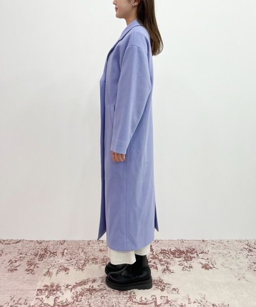 EPIMI E'PIMMY（エピミエピミー）の「フェイクウールロングチェスターコート（チェスターコート・レディース・ブラック/ブルー/アイボリー/杢グレー・MEDIUM）」の15枚目の写真