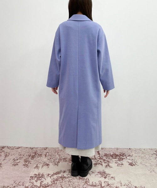 EPIMI E'PIMMY（エピミエピミー）の「フェイクウールロングチェスターコート（チェスターコート・レディース・ブラック/ブルー/アイボリー/杢グレー・MEDIUM）」の16枚目の写真