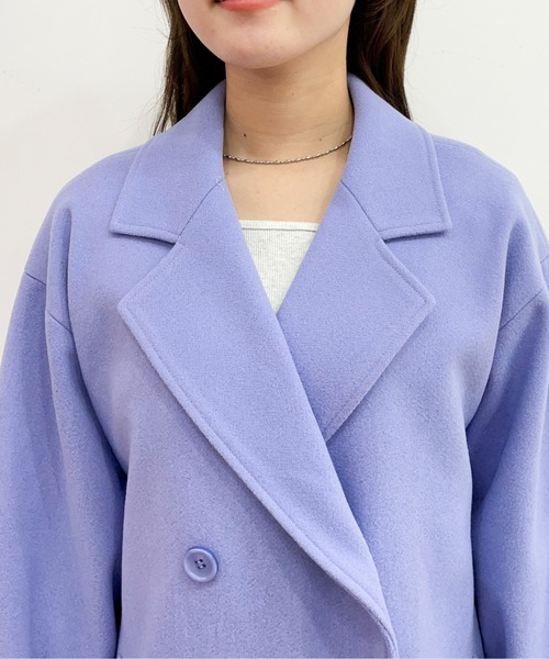 EPIMI E'PIMMY（エピミエピミー）の「フェイクウールロングチェスターコート（チェスターコート・レディース・ブラック/ブルー/アイボリー/杢グレー・MEDIUM）」の17枚目の写真