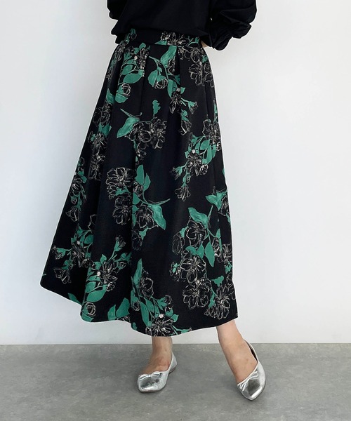 PICCIN（ピッチン）の「フラワーフレアスカート（スカート・レディース・ブラック/ネイビー・M）」の16枚目の写真