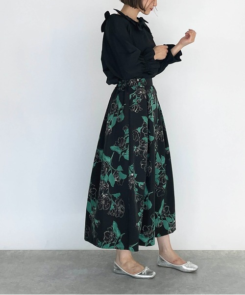 PICCIN（ピッチン）の「フラワーフレアスカート（スカート・レディース・ブラック/ネイビー・M）」の13枚目の写真
