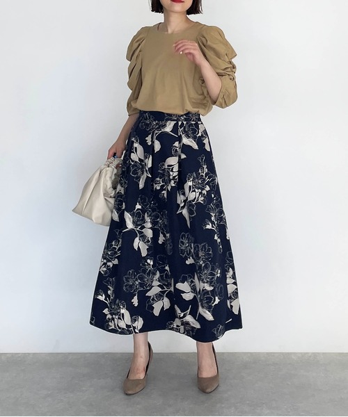 PICCIN（ピッチン）の「フラワーフレアスカート（スカート・レディース・ブラック/ネイビー・M）」の14枚目の写真