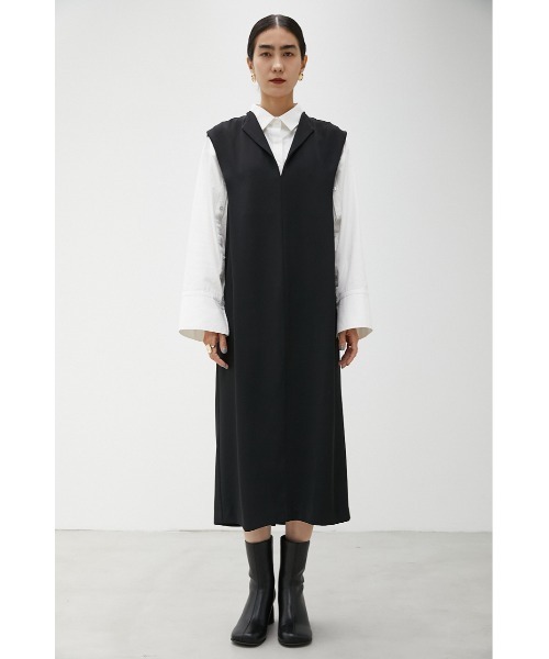 crie conforto（クリーコンフォルト）の「ショルダータックジャンスカ（ジャンパースカート・レディース・アイボリー/ブラック・SMALL/MEDIUM）」の5枚目の写真