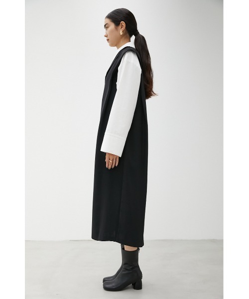 crie conforto（クリーコンフォルト）の「ショルダータックジャンスカ（ジャンパースカート・レディース・アイボリー/ブラック・SMALL/MEDIUM）」の6枚目の写真