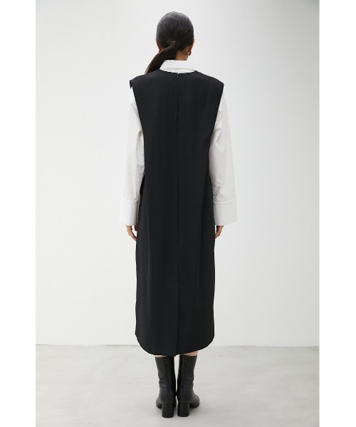 crie conforto（クリーコンフォルト）の「ショルダータックジャンスカ（ジャンパースカート・レディース・アイボリー/ブラック・SMALL/MEDIUM）」の7枚目の写真