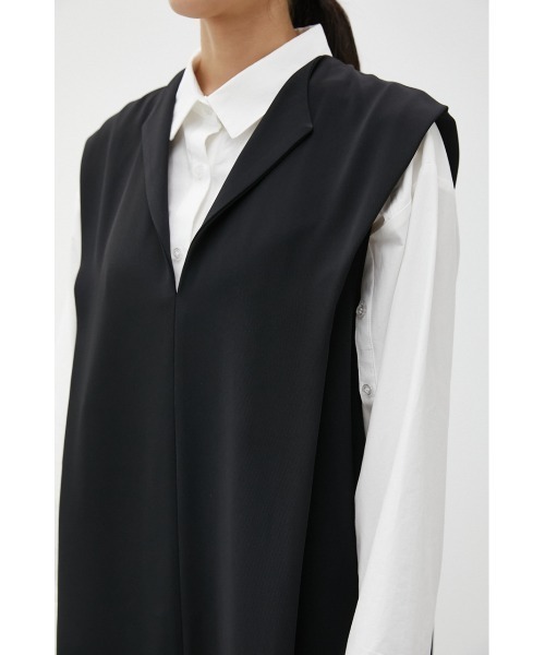 crie conforto（クリーコンフォルト）の「ショルダータックジャンスカ（ジャンパースカート・レディース・アイボリー/ブラック・SMALL/MEDIUM）」の8枚目の写真