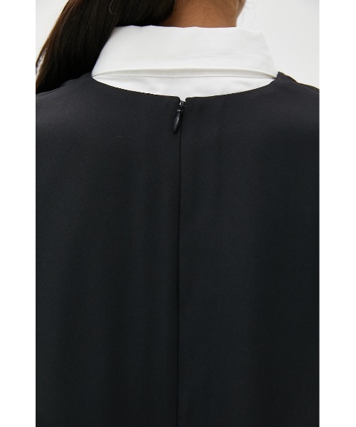 crie conforto（クリーコンフォルト）の「ショルダータックジャンスカ（ジャンパースカート・レディース・アイボリー/ブラック・SMALL/MEDIUM）」の9枚目の写真