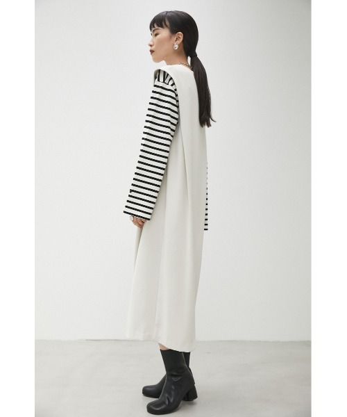 crie conforto（クリーコンフォルト）の「ショルダータックジャンスカ（ジャンパースカート・レディース・アイボリー/ブラック・SMALL/MEDIUM）」の14枚目の写真