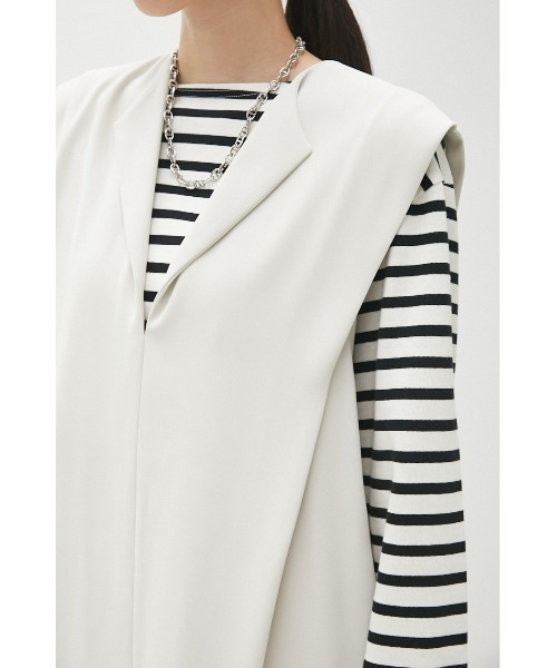 crie conforto（クリーコンフォルト）の「ショルダータックジャンスカ（ジャンパースカート・レディース・アイボリー/ブラック・SMALL/MEDIUM）」の16枚目の写真