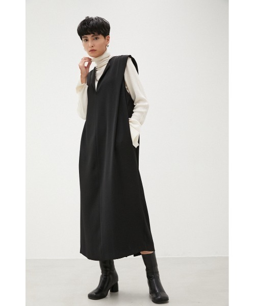 crie conforto（クリーコンフォルト）の「ショルダータックジャンスカ（ジャンパースカート・レディース・アイボリー/ブラック・SMALL/MEDIUM）」の20枚目の写真