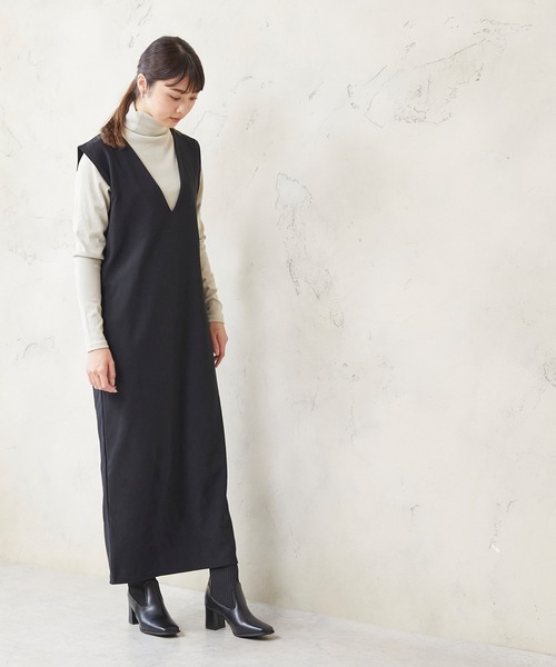 menue(メヌエ)の「スクエアトゥリブニットチャンキーヒールブーツ(ブーツ・レディース・ブラック/ベージュ・LL/3L/S/M/L/XS)」の14枚目の写真