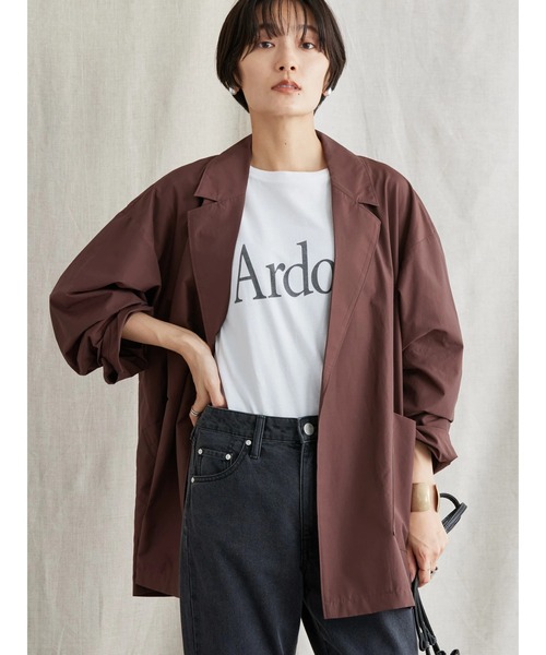 AMERICAN HOLIC（アメリカンホリック）の「ゆるテーラードジャケット（テーラードジャケット・レディース・チャコールグレー/ブラウン・FREE）」の5枚目の写真