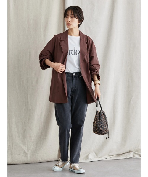 AMERICAN HOLIC（アメリカンホリック）の「ゆるテーラードジャケット（テーラードジャケット・レディース・チャコールグレー/ブラウン・FREE）」の12枚目の写真