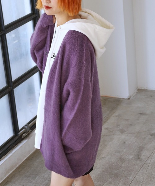 PBLIM（ページボーイリム）の「PAGEBOYLIM/アソートシャギーカーデ（カーディガン/ボレロ・レディース・ブラウン系その他/グリーン系その他/イエロー系その他/ブラウン系その他2/クリアブルー/ラベンダー・FREE）」の8枚目の写真