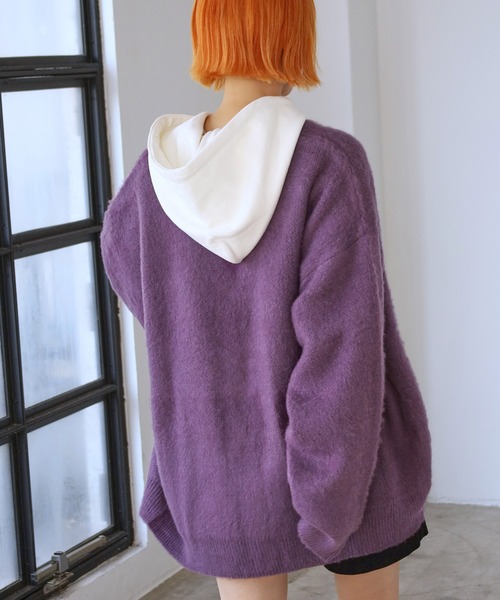 PBLIM（ページボーイリム）の「PAGEBOYLIM/アソートシャギーカーデ（カーディガン/ボレロ・レディース・ブラウン系その他/グリーン系その他/イエロー系その他/ブラウン系その他2/クリアブルー/ラベンダー・FREE）」の9枚目の写真