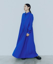 manana suerte | ロングスリーブアシンメトリープリーツワンピース(ワンピース)