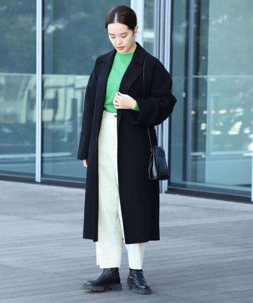 Ray BEAMS（レイビームス）の「Ray BEAMS / ベルテッド ラップ コート（その他アウター・レディース・ブラック/ブラウン/ブルー・ONE SIZE）」の4枚目の写真