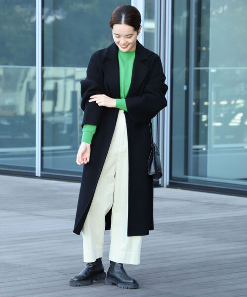 Ray BEAMS（レイビームス）の「Ray BEAMS / ベルテッド ラップ コート（その他アウター・レディース・ブラック/ブラウン/ブルー・ONE SIZE）」の5枚目の写真