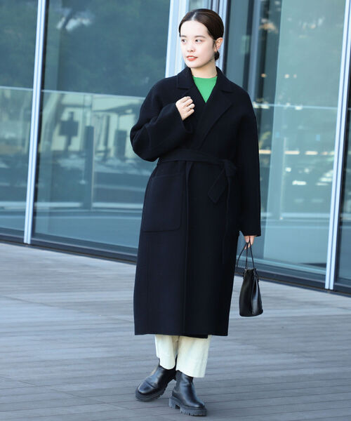 Ray BEAMS（レイビームス）の「Ray BEAMS / ベルテッド ラップ コート（その他アウター・レディース・ブラック/ブラウン/ブルー・ONE SIZE）」の6枚目の写真