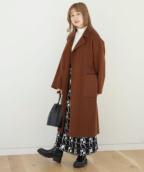 Ray BEAMS（レイビームス）の「Ray BEAMS / ベルテッド ラップ コート（その他アウター・レディース・ブラック/ブラウン/ブルー・ONE SIZE）」の21枚目の写真