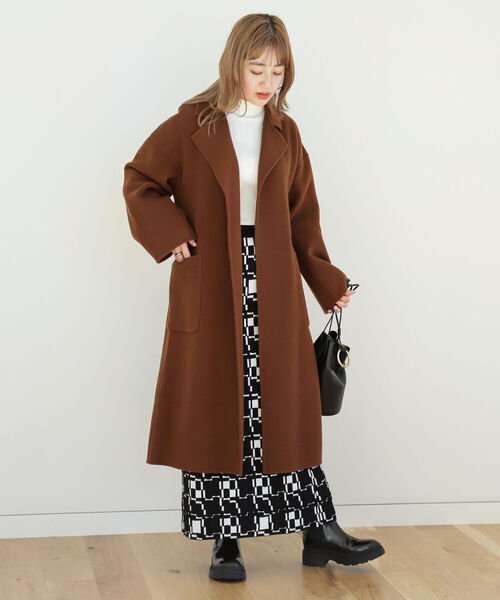 Ray BEAMS（レイビームス）の「Ray BEAMS / ベルテッド ラップ コート（その他アウター・レディース・ブラック/ブラウン/ブルー・ONE SIZE）」の22枚目の写真