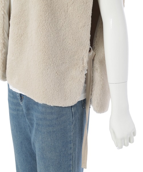 Edit Sheen(エディットシーン)の「フェイクファーベスト(ベスト・レディース・モカ/グレイッシュベージュ・M)」の3枚目の写真