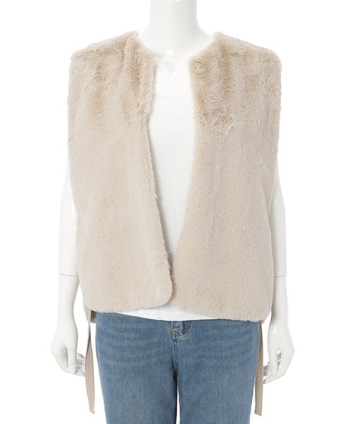 Edit Sheen(エディットシーン)の「フェイクファーベスト(ベスト・レディース・モカ/グレイッシュベージュ・M)」の7枚目の写真