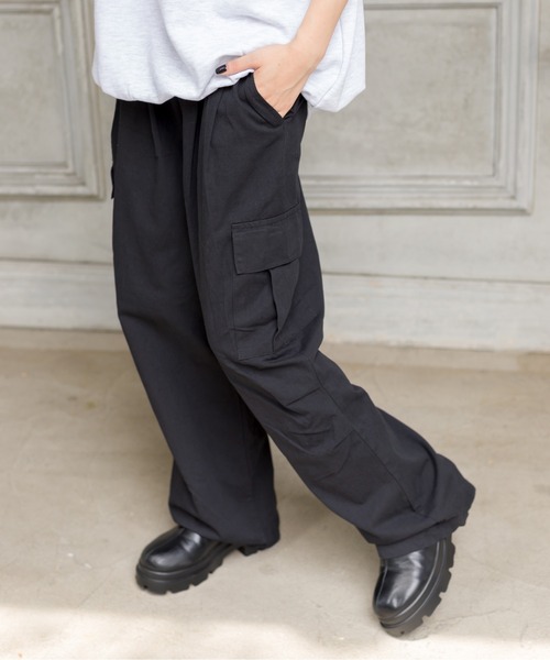 SpRay(スプレイ)の「カーゴワイドパンツ(カーゴパンツ・レディース・ブラック/カーキ・FREE)」の15枚目の写真