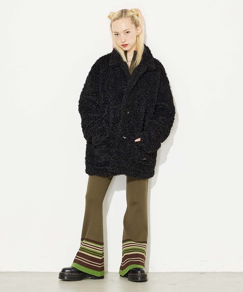 X-girl(エックスガール)の「CURLY BOA JACKET(その他アウター・レディース・ライトブルー/ブラック/ホワイト・M/S)」の20枚目の写真