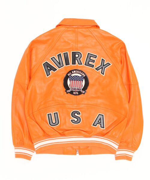 【90s・ヴィンテージ】AVIREX VARSITY レザージャケット　オレンジ 90s・ヴィンテージ】AVIREX VARSITY レザージャケット オレンジ