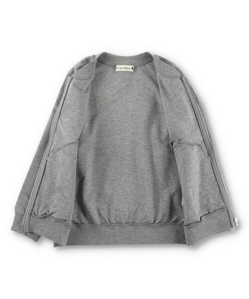 BRANSHES(ブランシェス)の「【ジップアップ】ジャケット(ノーカラージャケット・キッズ・ネイビー/杢グレー・100/110/160/140/150/120/130)」の18枚目の写真