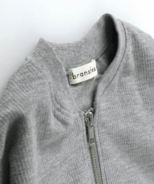 BRANSHES(ブランシェス)の「【ジップアップ】ジャケット(ノーカラージャケット・キッズ・ネイビー/杢グレー・100/110/160/140/150/120/130)」の19枚目の写真