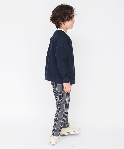 BRANSHES(ブランシェス)の「【ジップアップ】ジャケット(ノーカラージャケット・キッズ・ネイビー/杢グレー・100/110/160/140/150/120/130)」の11枚目の写真