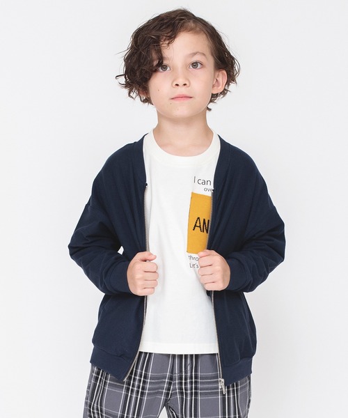 BRANSHES(ブランシェス)の「【ジップアップ】ジャケット(ノーカラージャケット・キッズ・ネイビー/杢グレー・100/110/160/140/150/120/130)」の13枚目の写真