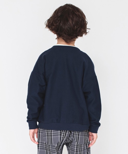 BRANSHES(ブランシェス)の「【ジップアップ】ジャケット(ノーカラージャケット・キッズ・ネイビー/杢グレー・100/110/160/140/150/120/130)」の15枚目の写真
