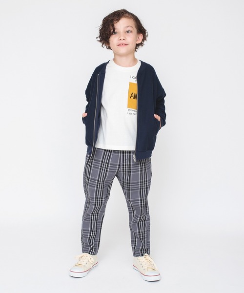 BRANSHES(ブランシェス)の「【ジップアップ】ジャケット(ノーカラージャケット・キッズ・ネイビー/杢グレー・100/110/160/140/150/120/130)」の8枚目の写真