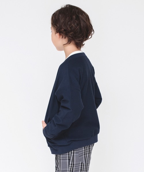 BRANSHES(ブランシェス)の「【ジップアップ】ジャケット(ノーカラージャケット・キッズ・ネイビー/杢グレー・100/110/160/140/150/120/130)」の14枚目の写真