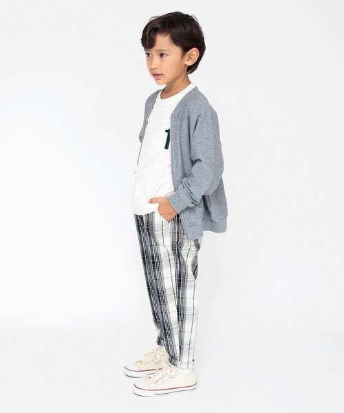 BRANSHES(ブランシェス)の「【ジップアップ】ジャケット(ノーカラージャケット・キッズ・ネイビー/杢グレー・100/110/160/140/150/120/130)」の4枚目の写真