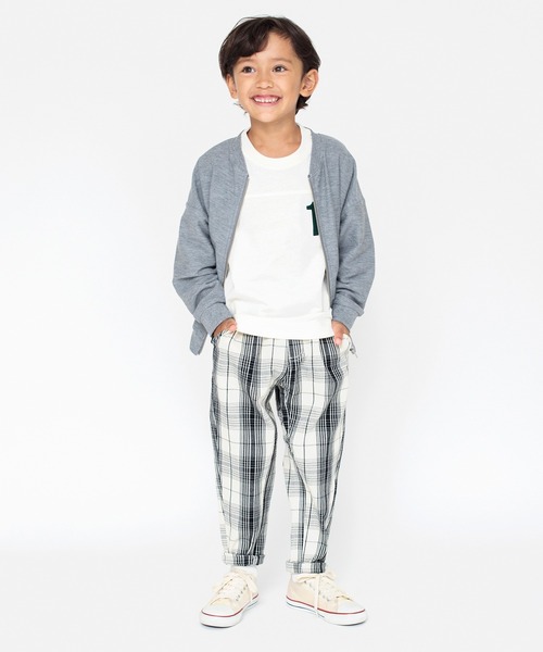 BRANSHES(ブランシェス)の「【ジップアップ】ジャケット(ノーカラージャケット・キッズ・ネイビー/杢グレー・100/110/160/140/150/120/130)」の3枚目の写真
