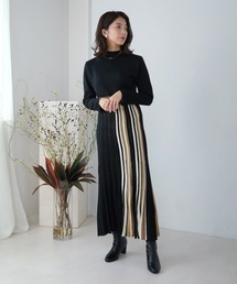 サイドストライプニットワンピース