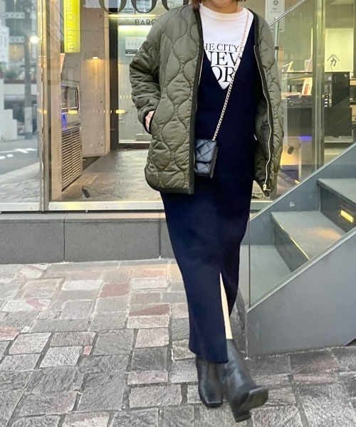 RIVE DROITE（リヴドロワ）の「大人のこなれ感が叶う/キルティングミドルコート（ブルゾン・レディース・ブラック/カーキ・FREE）」の20枚目の写真