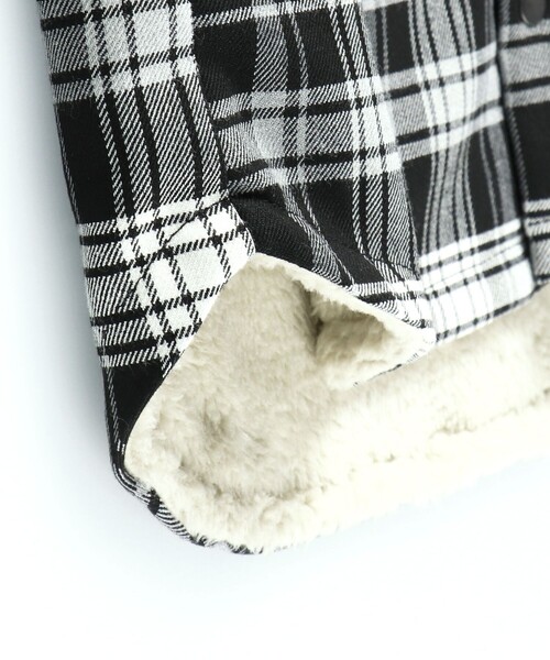 BRANSHES（ブランシェス）の「【ペア】チェック×裏ボアジャケット（その他アウター・キッズ・ブラック・100/150/130/120/110/140）」の11枚目の写真