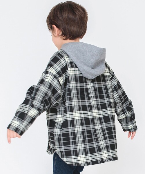 BRANSHES（ブランシェス）の「【ペア】チェック×裏ボアジャケット（その他アウター・キッズ・ブラック・100/150/130/120/110/140）」の10枚目の写真