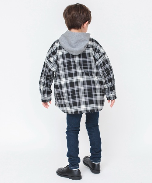 BRANSHES（ブランシェス）の「【ペア】チェック×裏ボアジャケット（その他アウター・キッズ・ブラック・100/150/130/120/110/140）」の12枚目の写真