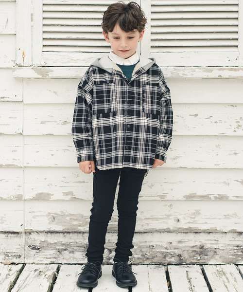 BRANSHES（ブランシェス）の「【ペア】チェック×裏ボアジャケット（その他アウター・キッズ・ブラック・100/150/130/120/110/140）」の16枚目の写真